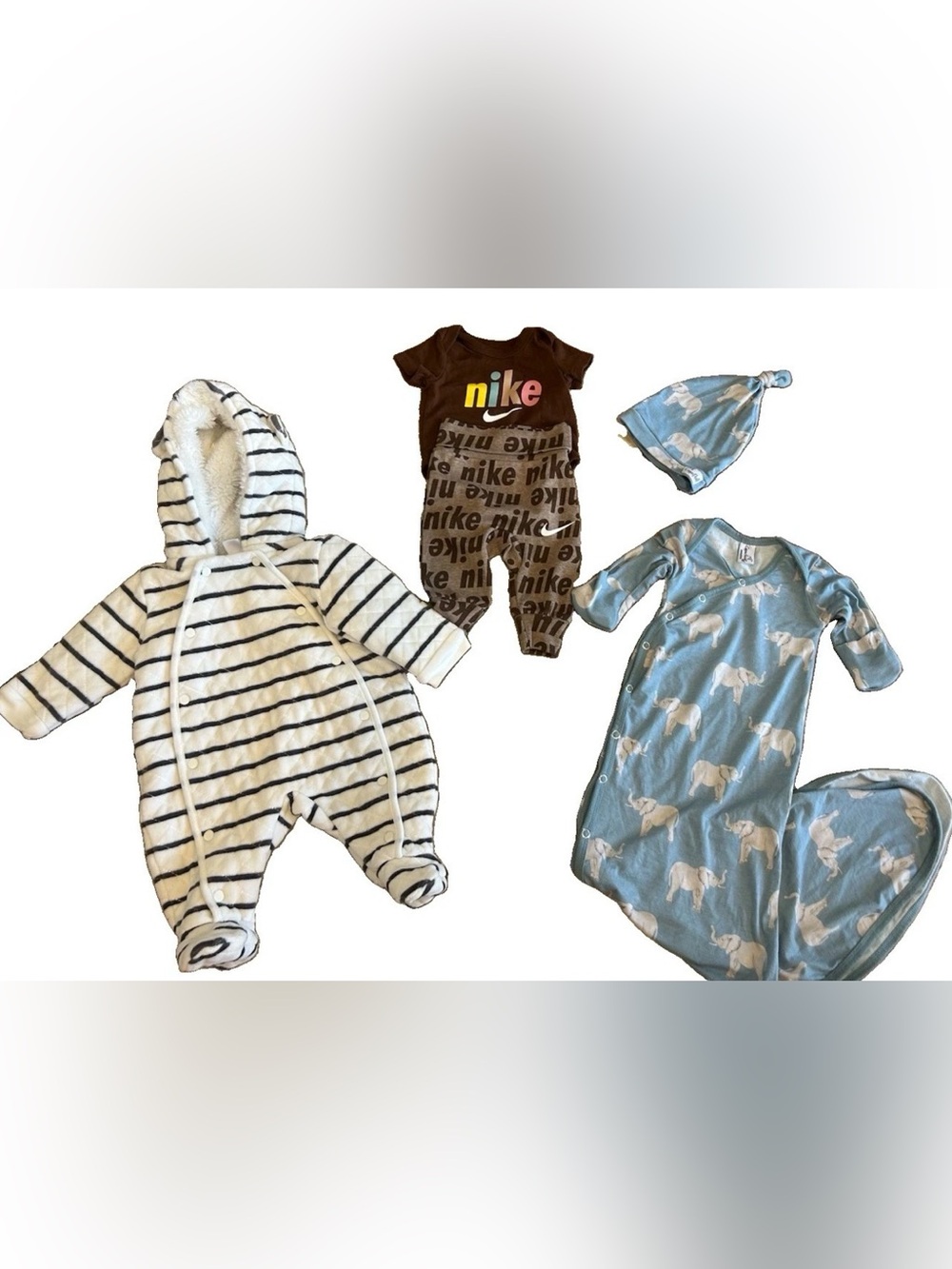 Newborn Bundle | Copper Pearl, Nike & Sherpa Bunting | 3 Outfits | Baby clothing